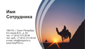 Макет визитки Бюро путешествий и экскурсий