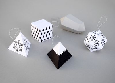 геометрические новогодние игрушки из бумаги 2
