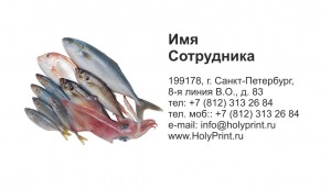 Макет визитки замороженная рыбка