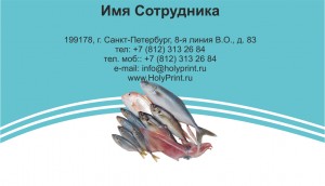 Макет визитки «Рыбная продукция»