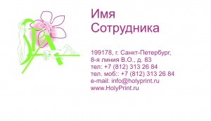 Макет визитки для сотрудников СПА-салонов