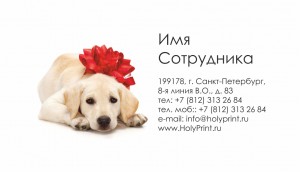 Шаблон визитки на выставку собак