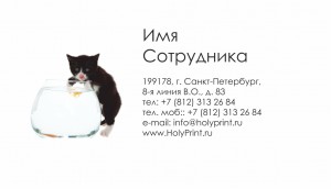 Макет визитки для сотрудников Зоомагазина