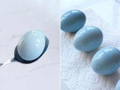 очень красивые пасхальные яйца голубого цвета