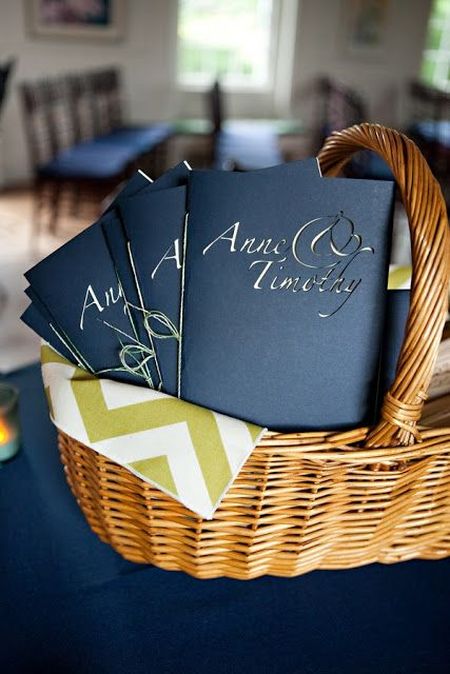 изображение корзинки декорированной открытками на синей бумаге (50 идей свадебных открыток своими руками)