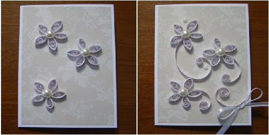 Изготовление открытки на свадьбу с помощью квиллинга