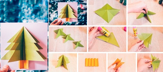 изображение практики своими руками елочка в стиле оригами