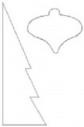 изображение шаблона шарика и небольшой елочки-треугольника