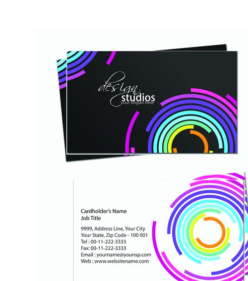 Шаблон визитки с разноцветными кругами