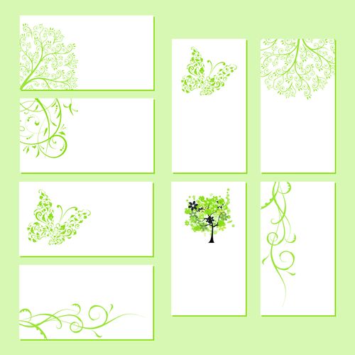 Зеленые шаблоны визиток с природой