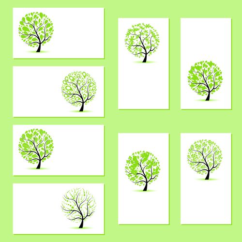 Шаблоны визиток с деревьями
